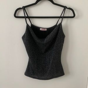 Scoop neck sparkle party top